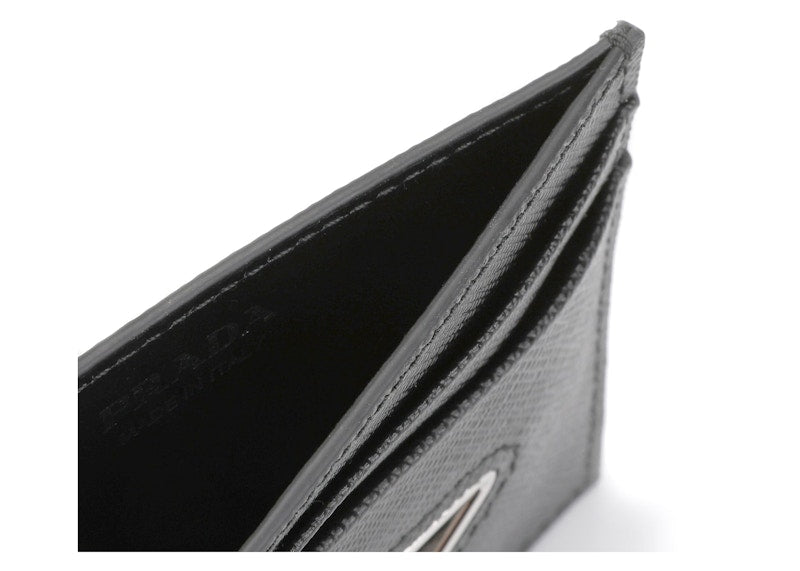 Prada Logo Plaque Cardholder Black