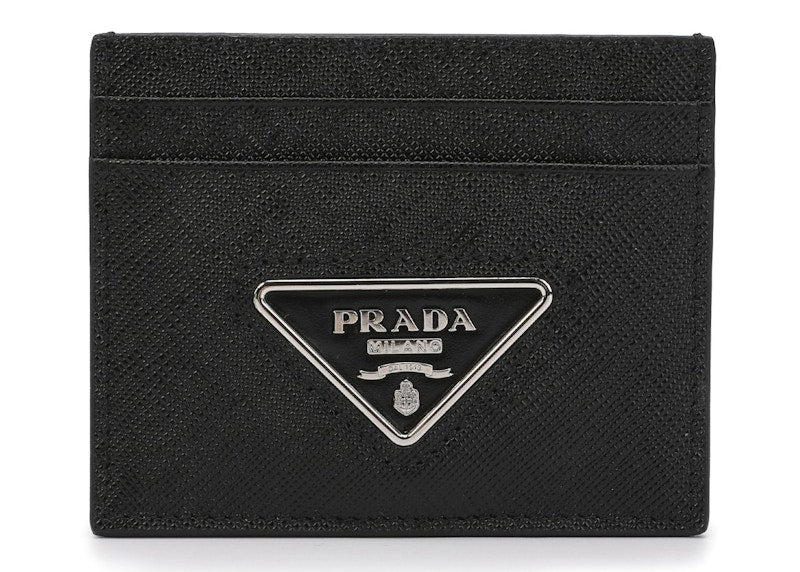 Prada Logo Plaque Cardholder Black