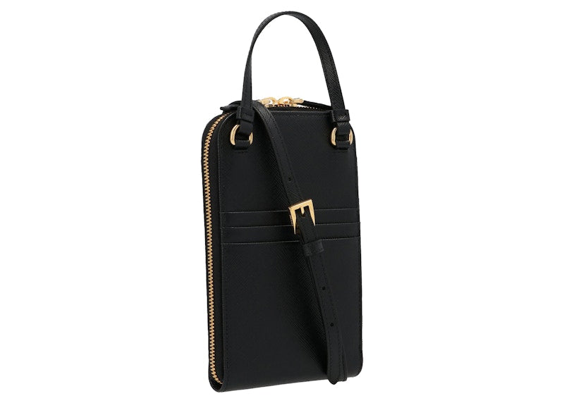Prada Logo Plaque Crossbody Bag Mini Black