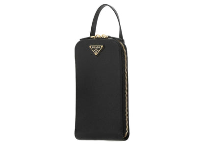 Prada Logo Plaque Crossbody Bag Mini Black