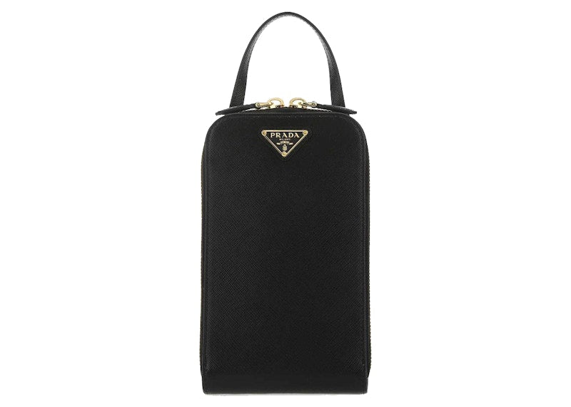 Prada Logo Plaque Crossbody Bag Mini Black