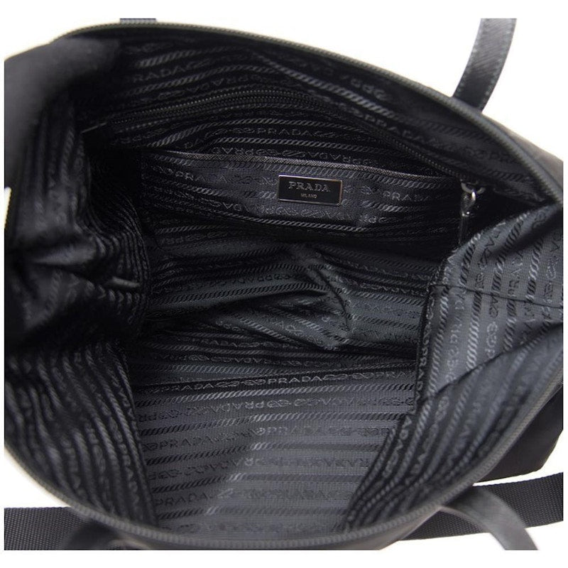 Prada Long Shopping Tote Black