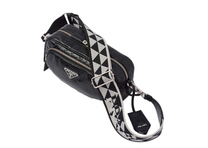 Prada Nappa Antique Leather Multi-Pocket Shoulder Bag Black
