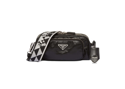 Prada Nappa Antique Leather Multi-Pocket Shoulder Bag Black