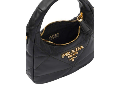 Prada Nappa-Leather Mini Bag with Topstitching Black