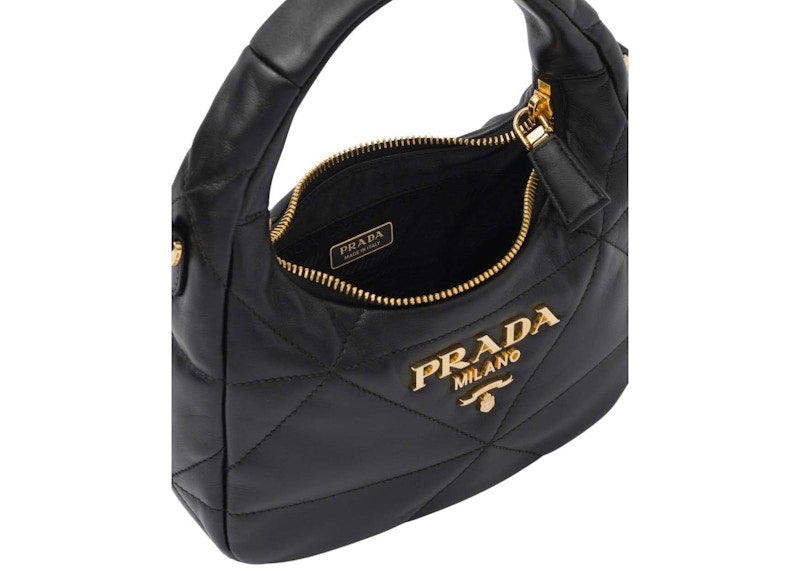 Prada Nappa-Leather Mini Bag with Topstitching Black