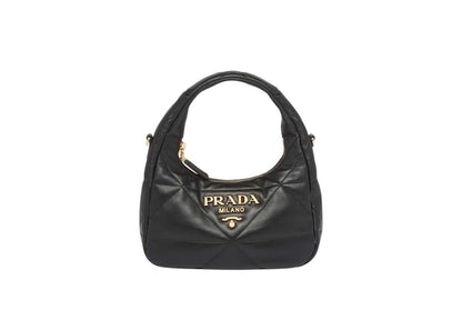 Prada Nappa-Leather Mini Bag with Topstitching Black