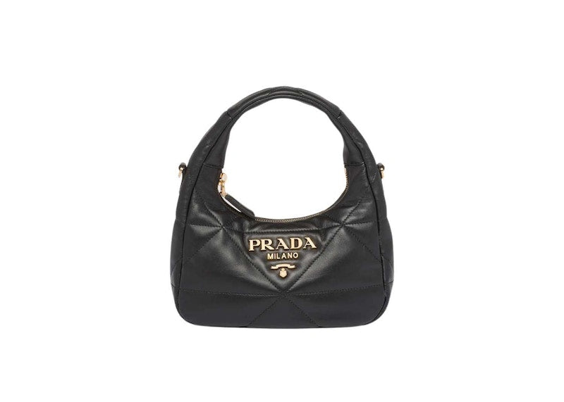 Prada Nappa-Leather Mini Bag with Topstitching Black