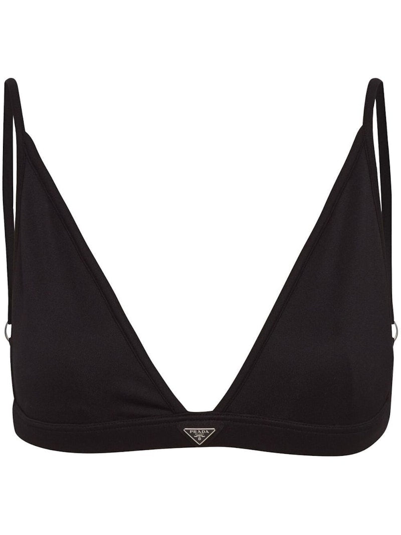 Prada Non Wired Stretch Jersey Bra Black