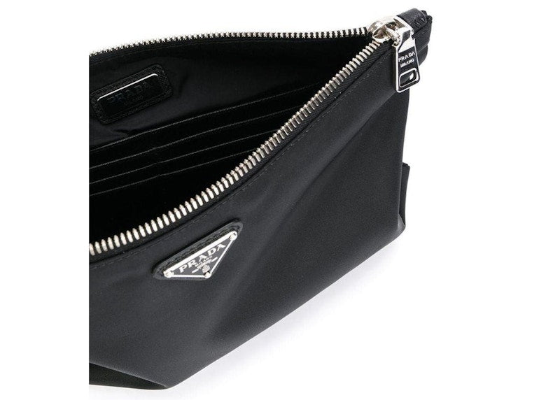 Prada Nylon Clutch Bag Small Black