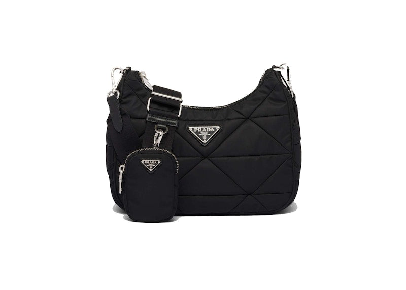 Prada Padded Re-Nylon Shoulder Bag Black