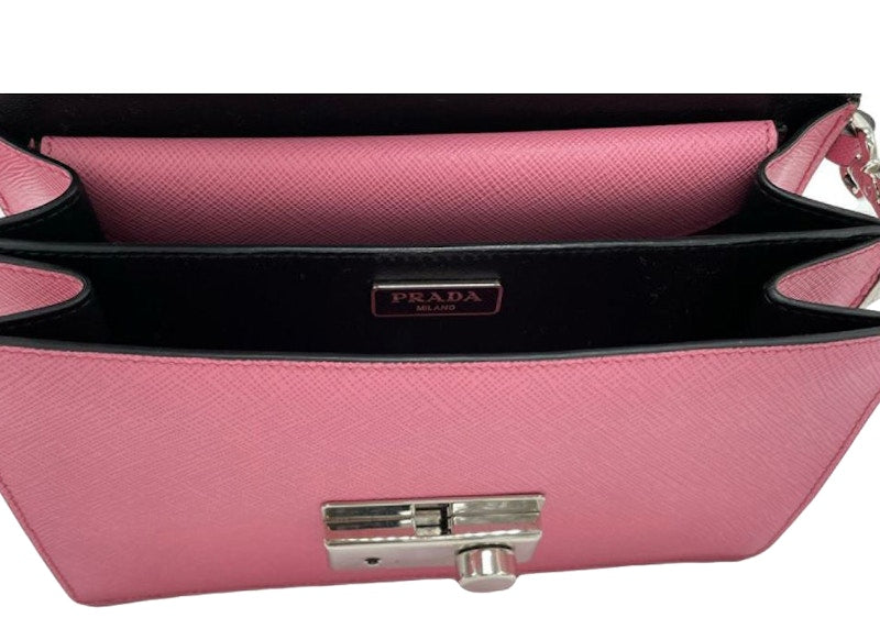 Prada Pattina Saffiano Leather Mini Bag Pink