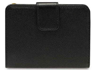 Prada Plain Folding Wallet Small Black