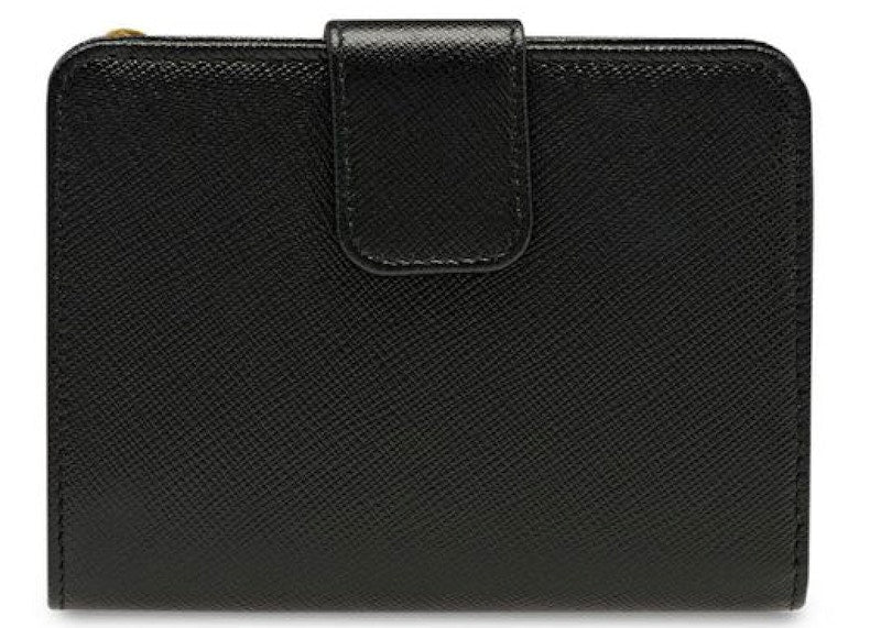 Prada Plain Folding Wallet Small Black