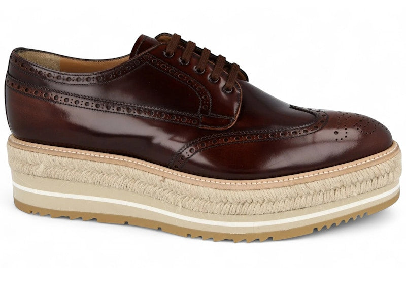 Prada Platform Derby Brown