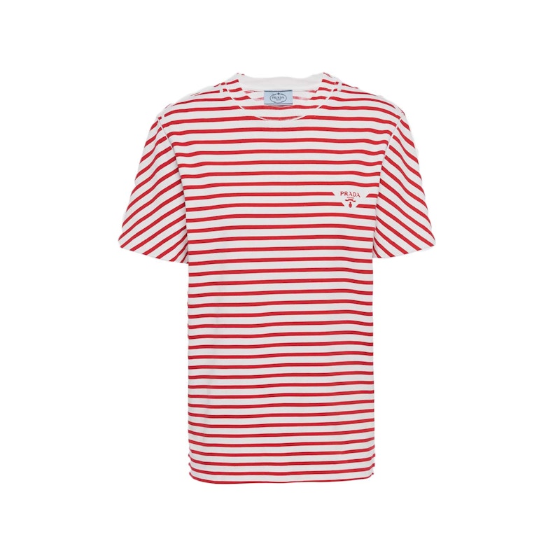 Prada Printed Interlock Stripe T-shirt White/Red