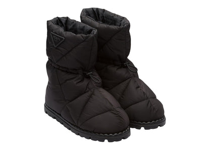 Prada Quilted Booties Black Nylon