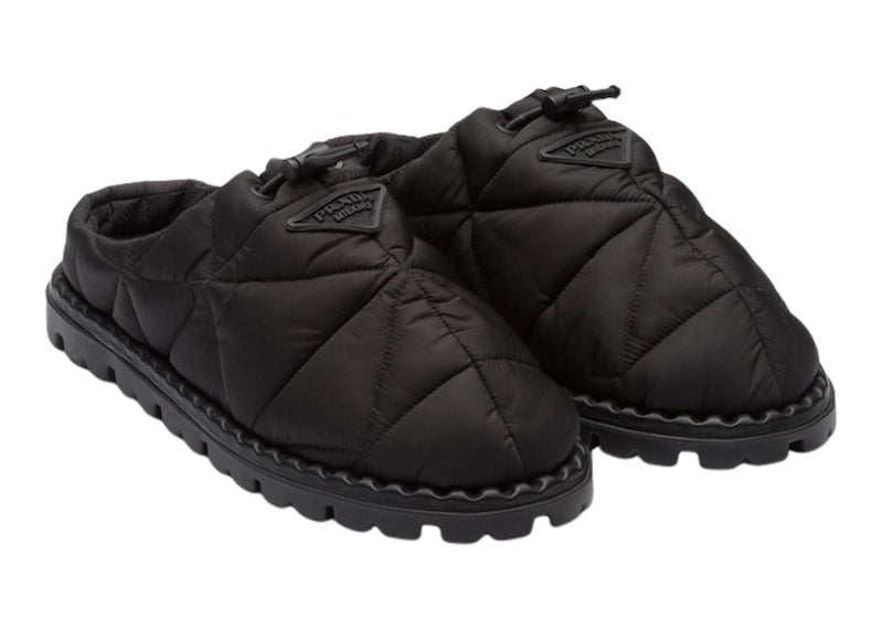 Prada Quilted Slides Black Nylon
