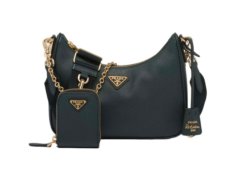 Prada Re-Edition 2005 Saffiano Leather Bag Emerald Green