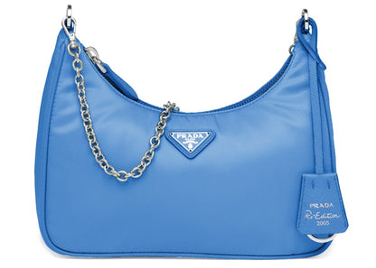 Prada Re-Edition 2005 Shoulder Bag Nylon Periwinkle Blue