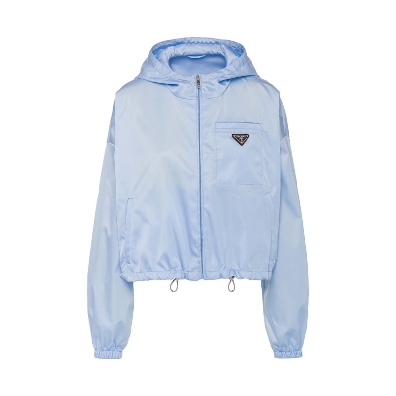 Prada Re-Nylon Cropped Jacket Celeste Blue