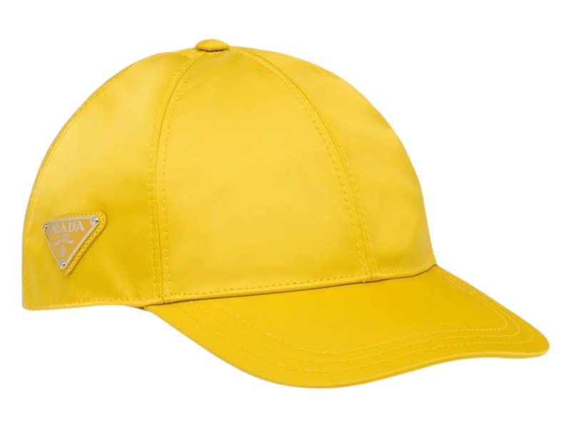 Prada Re-Nylon Logo Cap Yellow