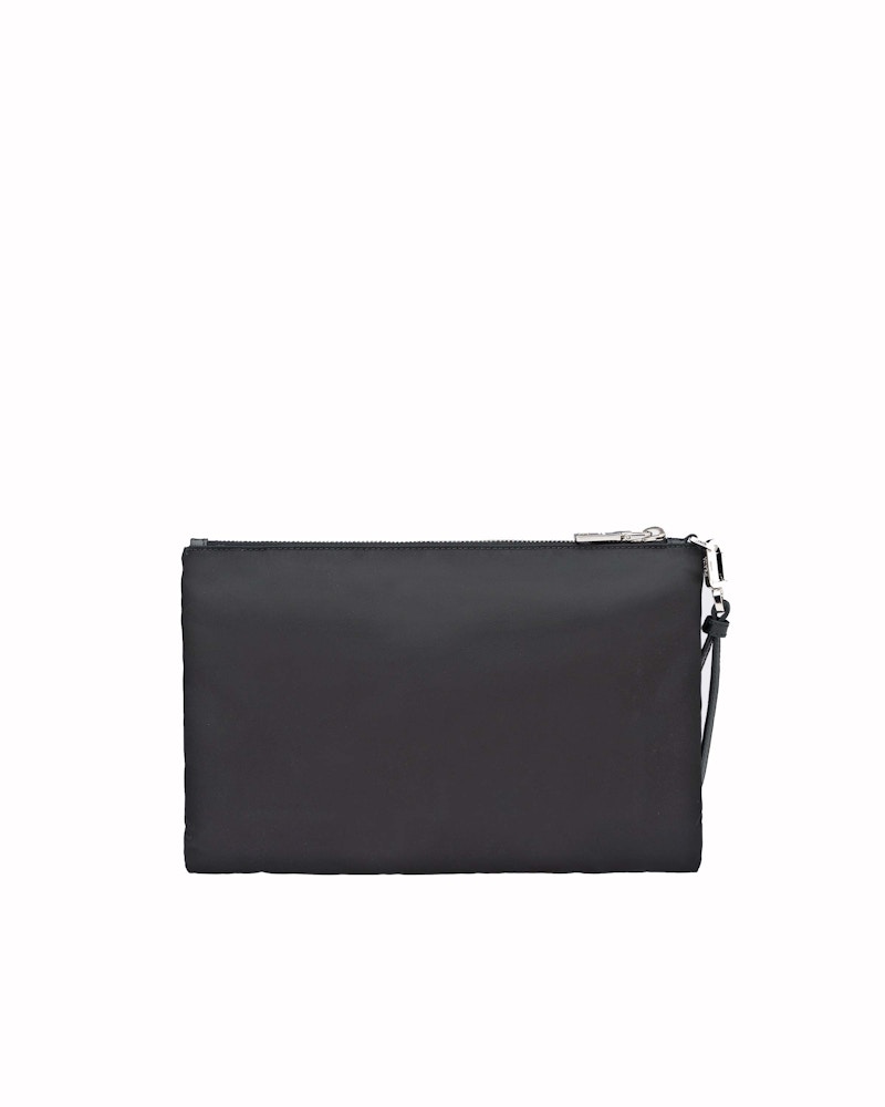 Prada Re-Nylon and Saffiano Leather Pouch Black