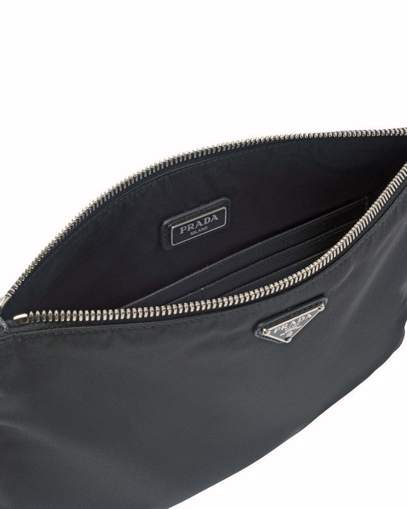 Prada Re-Nylon and Saffiano Leather Pouch Black