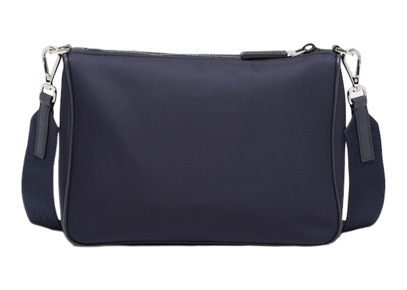 Prada Re-Nylon and Saffiano Leather (Removable Pouch) Shoulder Bag Navy