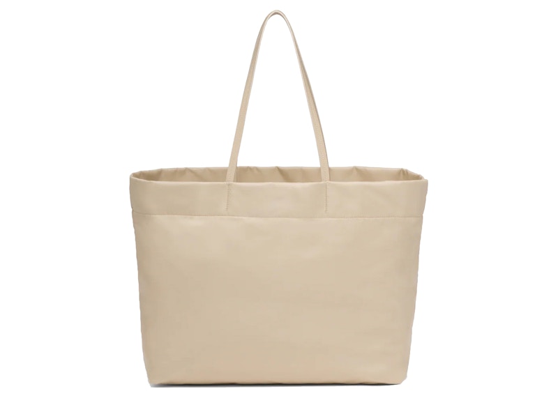 Prada Re-Nylon and Saffiano Leather Tote Bag Desert Beige
