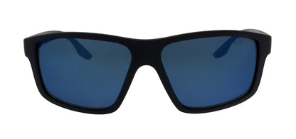 Prada Rectangular Sunglasses Blue Rubber/Blue Mirror Blue (0PS 02XS TFY08H)