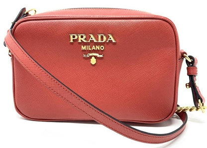 Prada Saffiano Camera Crossbody Red