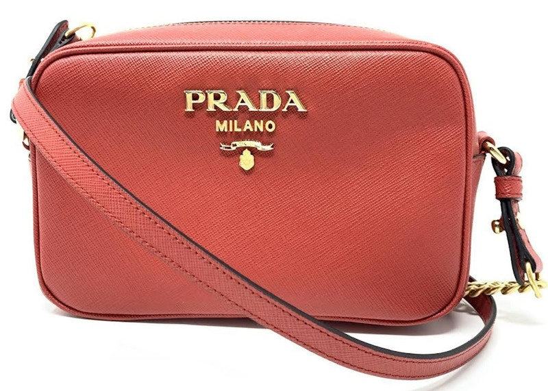 Prada Saffiano Camera Crossbody Red
