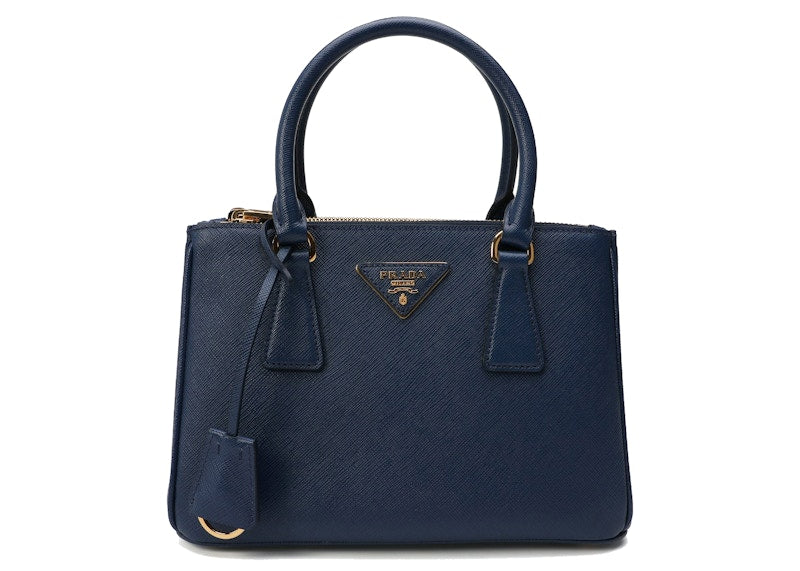 Prada Saffiano Galleria Bag Small Navy Blue