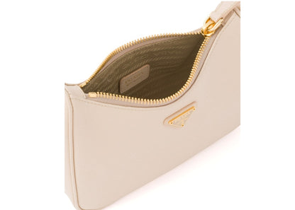 Prada Saffiano Leather Bag Mini Travertine Gray