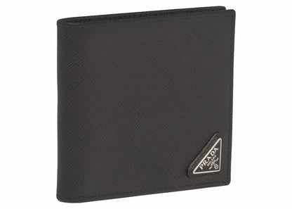 Prada Saffiano Leather Bi-Fold Wallet Black