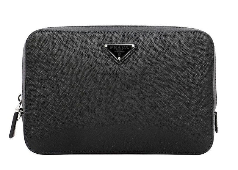 Prada Saffiano Leather Clutch Black