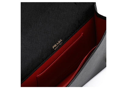 Prada Saffiano Leather Crossbody Mini Black