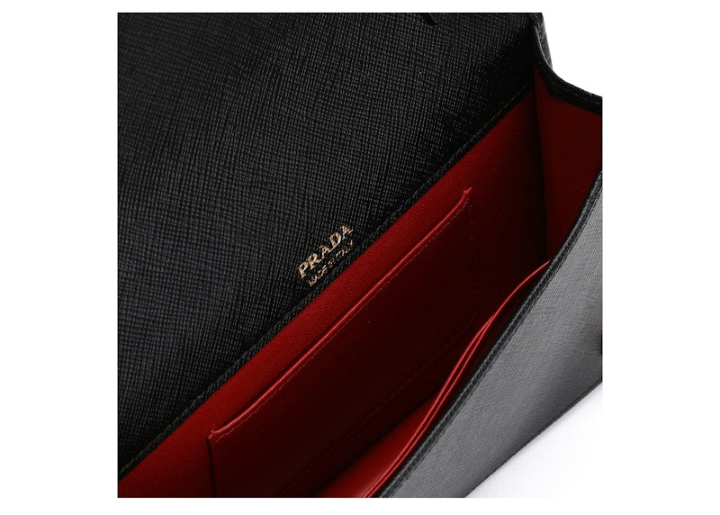 Prada Saffiano Leather Crossbody Mini Black