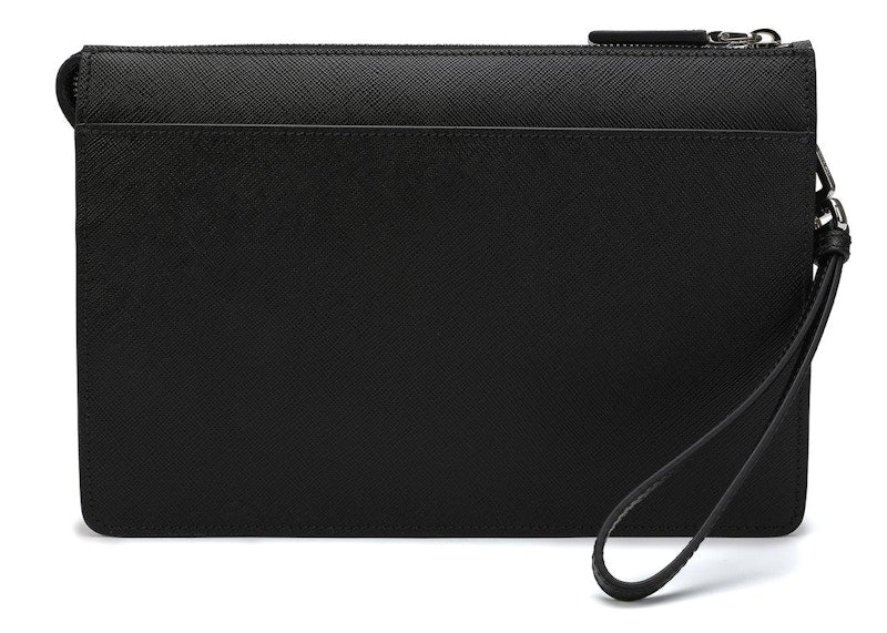 Prada Saffiano Leather Pouch Black