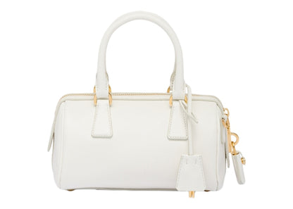 Prada Saffiano Leather Top Handle Bag White