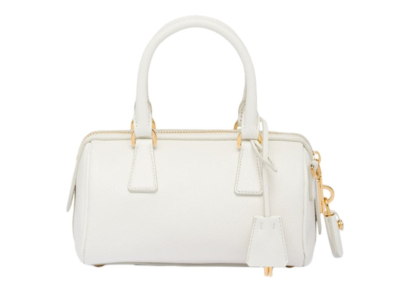 Prada Saffiano Leather Top Handle Bag White