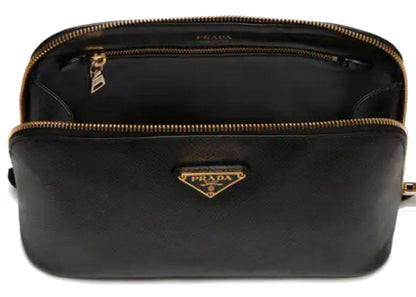 Prada Saffiano Leather Travel Case Black