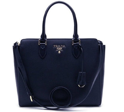 Prada Saffiano Lux Handbag Navy Blue