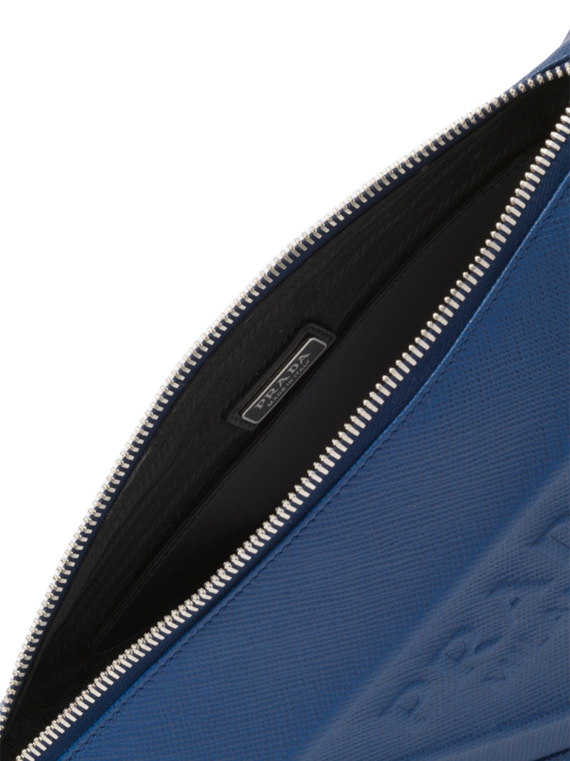 Prada Saffiano Triangle Bag Bluette