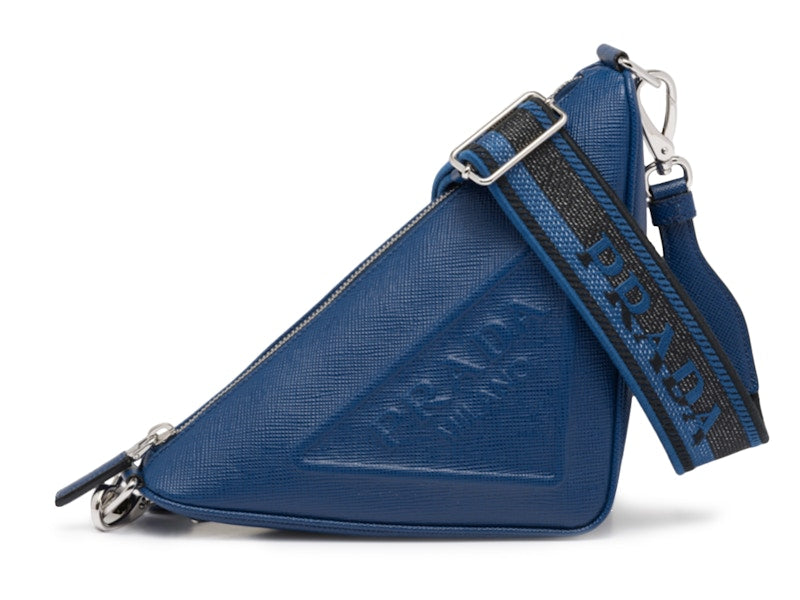 Prada Saffiano Triangle Bag Bluette