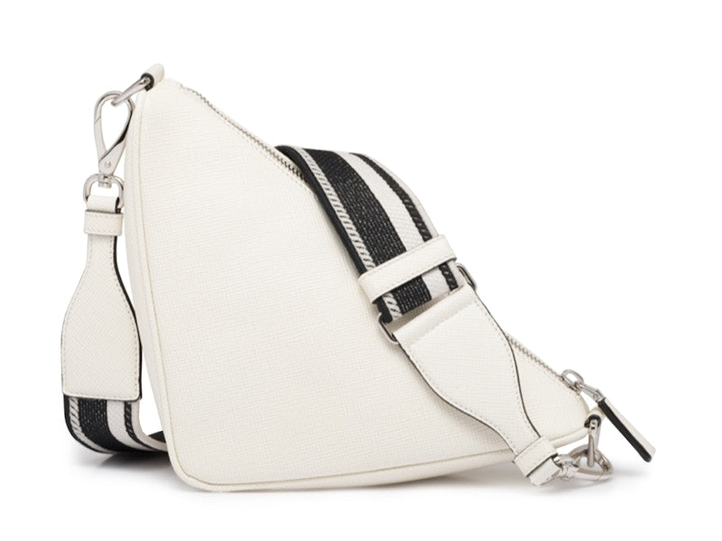 Prada Saffiano Triangle Bag White