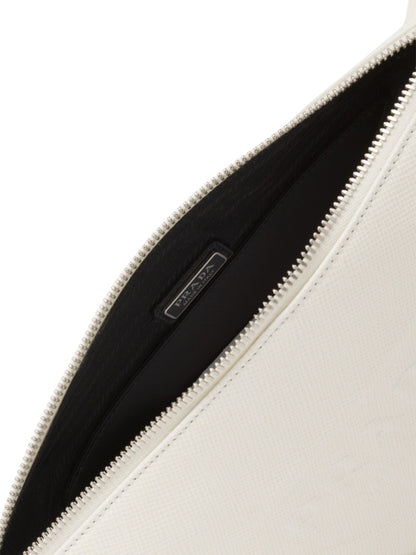 Prada Saffiano Triangle Bag White