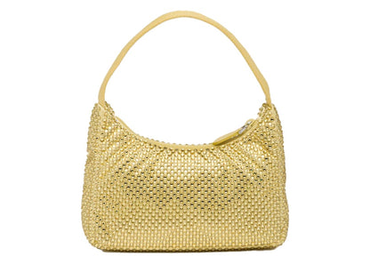 Prada Satin Mini-Bag With Artificial Crystals Pineapple Yellow