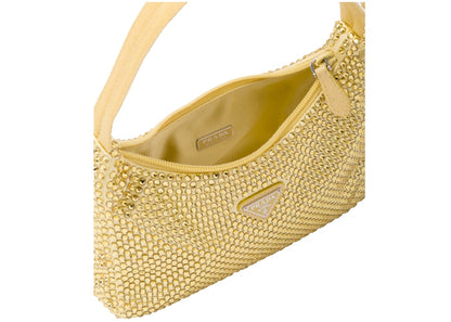 Prada Satin Mini-Bag With Artificial Crystals Pineapple Yellow